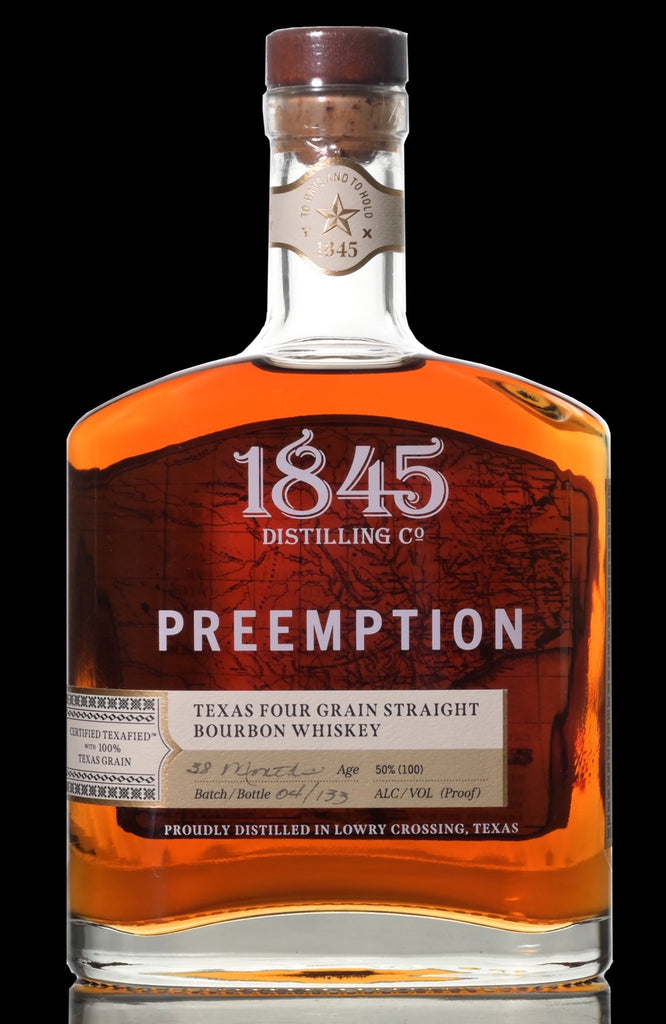 1845 Preemption Texas Straight four Grain Bourbon 50%
